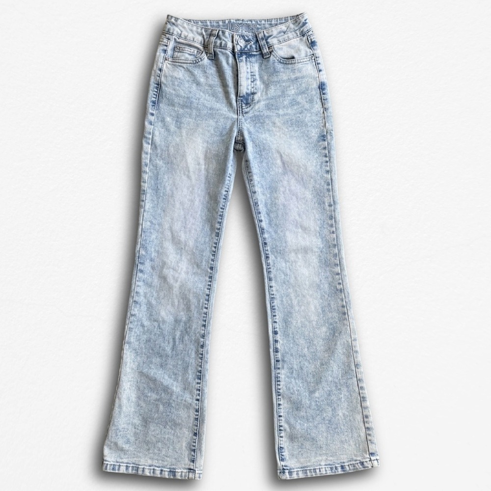 J for Justify Flare Jeans Light Acid Wash High Rise Denim Pants Size 3